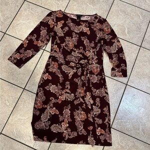 Ann Taylor Elegant Paisley Print Dress Size Small